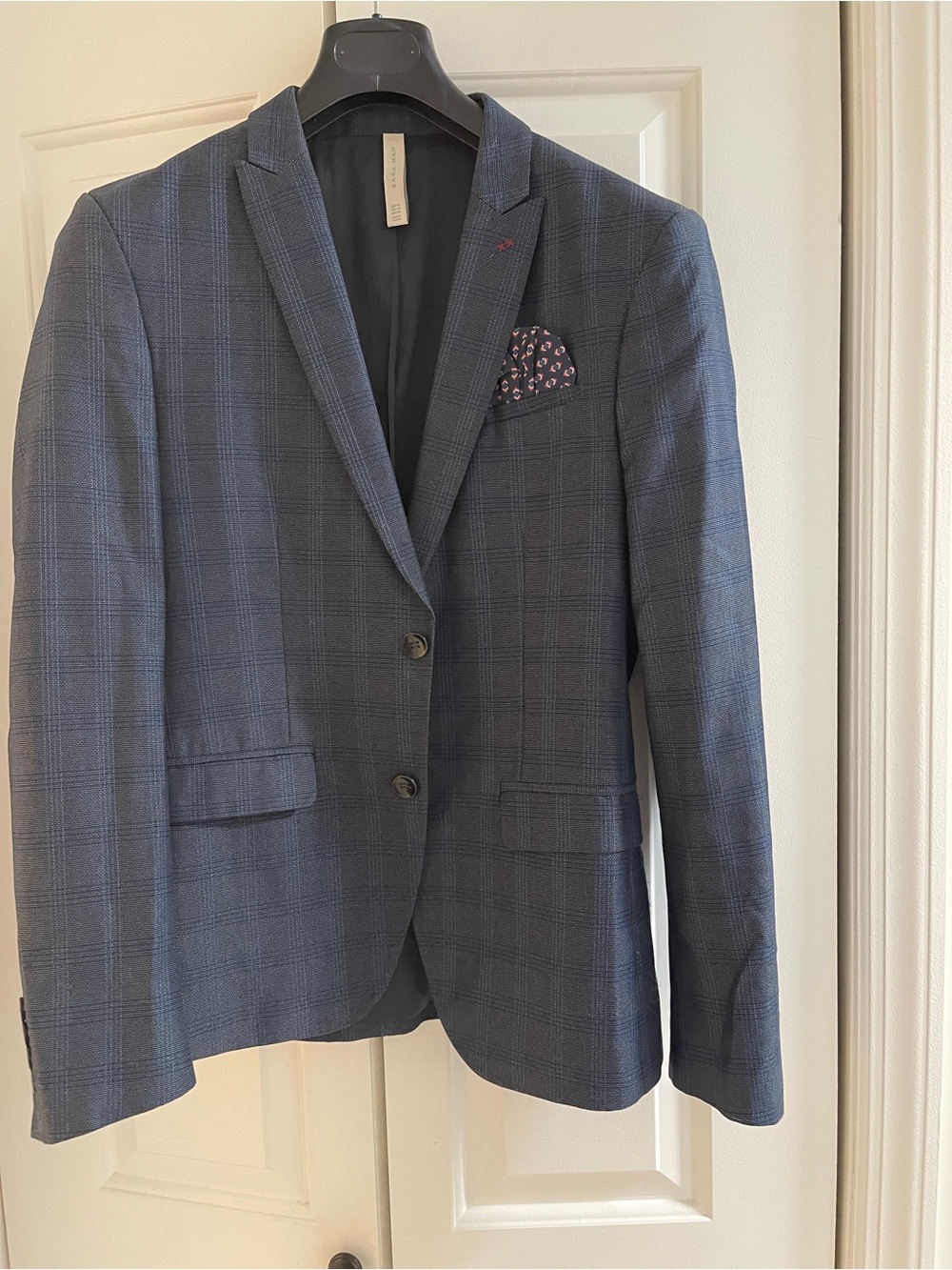 Men's Blue Checked Blazer - Classic Jacket